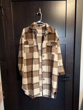Beautiful Long Checkered Shacket
